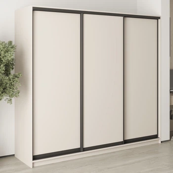 Шафа-купе тридверна MebelStar Стандарт BG 3ДСП 230x45x210 см Кашемір (MBS-8261)