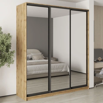 Шкаф-купе трехдверный MebelStar Стандарт BG 3 Зеркала 210x45x240 см Дуб тахо (MBS-8859)