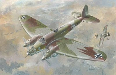 Немецкий истребитель Heinkel 111E Сборная пластикова модель в масштабе 1:72 Roden