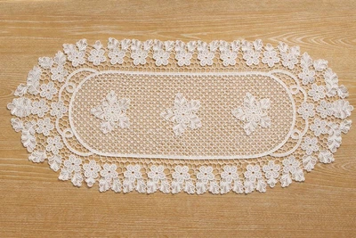 Кружевной сервировочный ранер 38*88 см Heritage Lace, цвет - молочный белый (445-279)