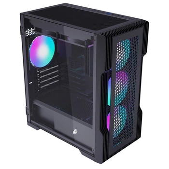 Корпус системного блока 1stPlayer T3-BK-4F1 Black без PSU