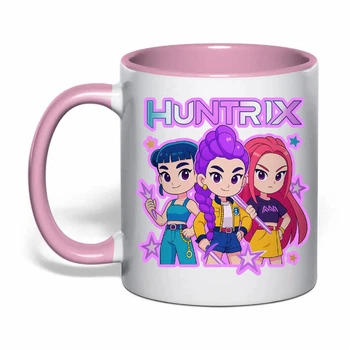 Чашка с печатью "Кейпоп-охотницы на демонов/K-Pop Demon Hunters" №12 (цвет розовый) (38370)