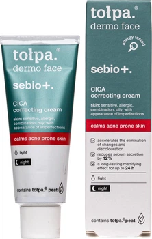 Нічний коригуючий CICA-крем для обличчя Tolpa Dermo Face Sebio+ CICA Correcting Night Cream 40 мл (5902719419614)