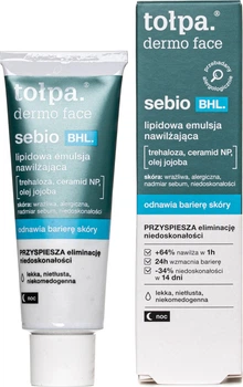 Ліпідна емульсія для обличчя Tolpa Dermo Face Sebio BHL Lipid Moisturizing Night Emulsion Зволожувальна 40 мл (5903900964487)