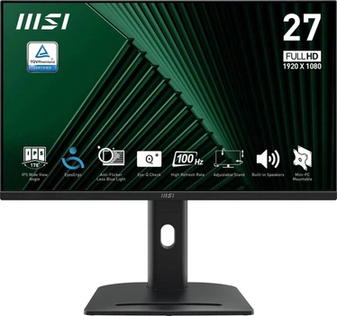 Монітор 27" MSI PRO MP275PG (9S6-3PC39M-053) 1920x1080 (FullHD) IPS 100 Hz