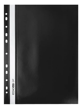 Папка-скоросшиватель Economix Light c перфорацией, глянец А4 черная (E38504-01)
