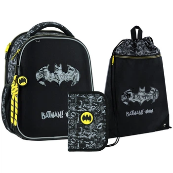 Шкільний набір Kite Education DC Batman (рюкзак, пенал, сумка) SET_DC26-555S