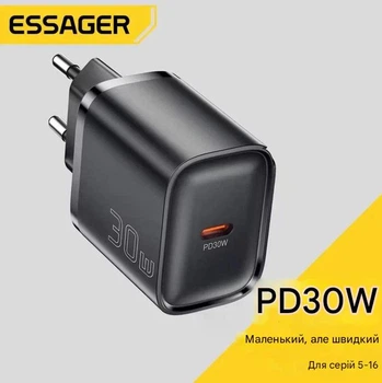Сетевое зарядное устройство Essager 30W ES-CD52 QC3.0 AFC FCP SCP (Быстрая зарядка) Type-C