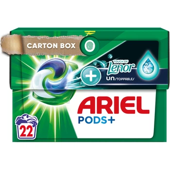 Універсальні капсули Ariel fast dissolving pod film touch of з Lenor для прання одягу (неймовірний аромат свіжості) All In1 4-ох компонентні Box 22 шт/уп