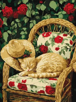 Картина за номерами (KHO6712) Кіт у саду ©art_selena_ua, 30 х 40 см, Ідейка