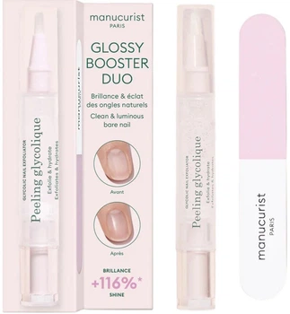 Zestaw do manicure Manucurist Glossy Booster Peeling-ołówek + Pilnik do paznokci (3662263222413)