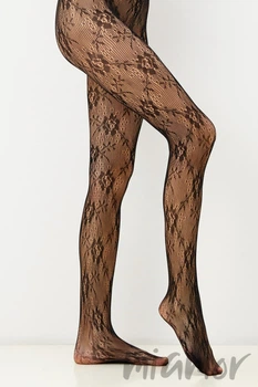 Колготки ажурные теплые с мехом InSecret R-190 Thermo S/M Черные
