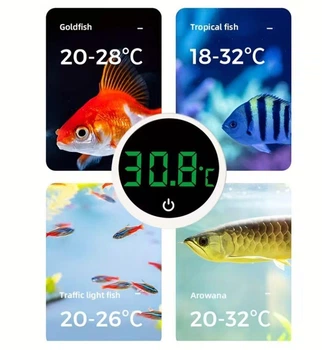 Цифровой термометр для аквариума Aquatherm LED наружный самоклеящийся, белый