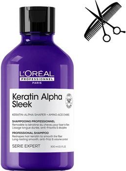 Безсульфатний шампунь L’Oreal Professionnel Paris Alpha Sleek для гладкості та контролю пухнастості волосся 300 мл (3474637335755)