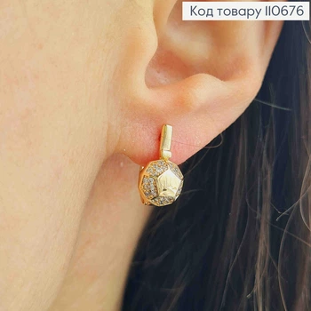 Серьги с Блестящими камушками, длинна. 1,5см, английская застежка, Xuping 18К