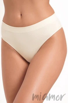 Трусики бесшовные в рубчик GIULIA Brasilian briefs RIB MILK L/XL Молочные
