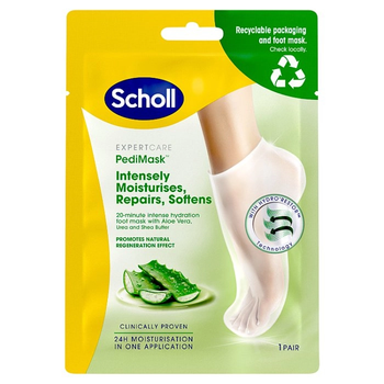 Питательная маска-носочки для ног Шолл Scholl ExpertCare PediMask с алоэ вера - 1 пара