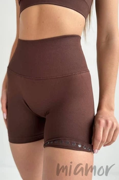 Шорти безшовні з високою посадкою InSecret Define Shorts Silikon CHICORY COFFEE XL Темно-коричневі
