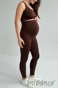 Леггинсы для беременных бесшовные InSecret Leggings Mama CHICORY COFFEE L/XL Темно-коричневі