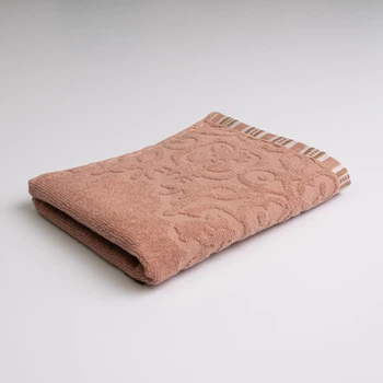 Полотенце для рук и лица махровое с орнаментом GM Textile 40х70см 400г/м2 (Бежевый)