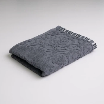 Полотенце для рук и лица махровое с орнаментом GM Textile 40х70см 400г/м2 (Серый)
