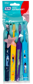 Набір дитячих зубних щіток TePe Kids Extra Soft від 3 років 4 шт (339470) (7317400000749)
