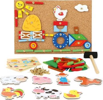Дерев'яна прибиванка конструктор Small Foot Farm з молотком 5410695 (4020972102287)