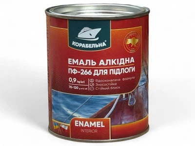 Эмаль для пола Корабельная ПФ-266 0.9 кг серая