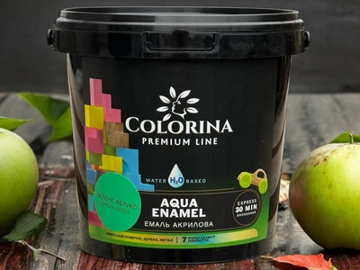 Акрилова фарба без запаху Colorina AQUA ENAMEL 0,9 л зелене яблуко