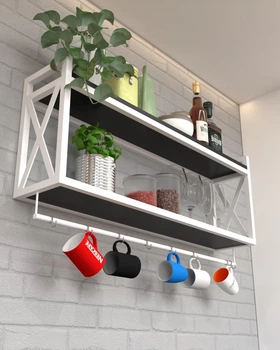 Полка настенная в стиле лофт EcoLoft WallNest DSP-1427W-5 Черный