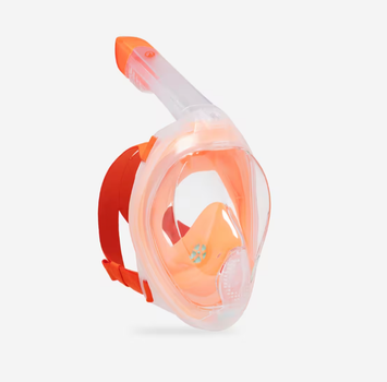 Полнолицевая Маска для Плавания Ныряния Снорклинга Subea Easybreath+ Freetalk M/L Оранжевый