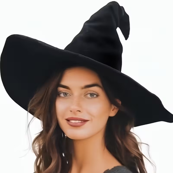 Бархатная шляпа Ведьмы на Хэллоуин 37*38 см [AF8964635] Black
