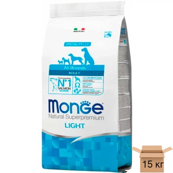 Корм Monge Dog All breeds Adult Light для взрослых собак всех пород (лосось) - 15 кг 70080972