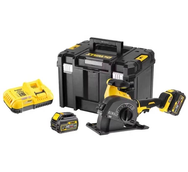 Аккумуляторный штроборез DeWALT DCG200T2, 2 акб DCB546 18/54V 6/2Ah, з/у, 2 алмазных диска, 4 шайбы, долото, чемодан TSTAK (DCG200T2)