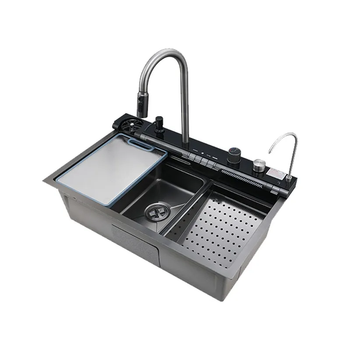 Мийка багатофункціональна Zerix ZH7546-SET-05 Decor Graphite з вбудованим змішувачем з нержавіючої сталі (ZM5592)