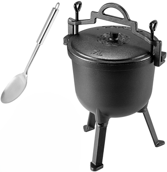 Набір Kadax мисливський казанок Hagen 7L + ложка (5906638303788)