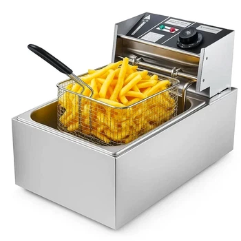 Професійна електрична фритюрниця Dotvix D-803, 2800 Вт, 6 л, з кошиком з нержавіючої сталі