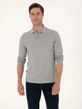 Поло длинное мужское Pierre Cardin G021SZ082-000-2314481(Gri) XL Серое (8683859229307)