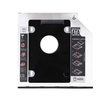Карман-переходник Optibay 9.5 мм для установки второго жесткого диска 2.5 Aluminum SSD/HDD SATA 3.0 в отсек DVD Black