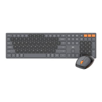 Комплект бездротової клавіатури та миші Fantech Go WK895 Silent Click EN для ПК, Ноутбука, ТБ, 1600 DPI, Bluetooth 2.4 Гц USB Сірий