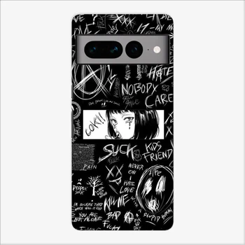 Чохол для Pixel 7 Pro Google Чорно-білі написи з силікону, TPU, пластик