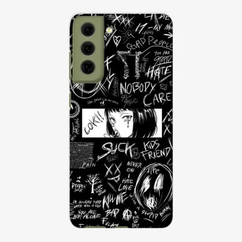 Чохол для Galaxy S21 FE 5G G990 Samsung Чорно-білі написи з силікону, TPU, пластик