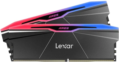 Оперативная память DDR5 32 Gb (6000 MHz) (Kit 16 Gb x 2) Lexar Ares RGB Black (LD5U16G60C28BR-RGD)