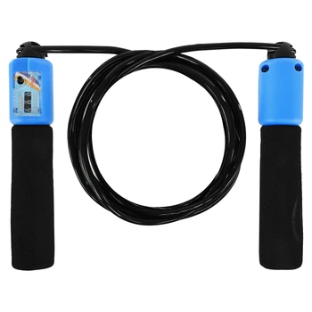 Скакалка со счетчиком и PVC жгутом SP-Sport FI-2512 l-2,8м d-5мм Черный-синий