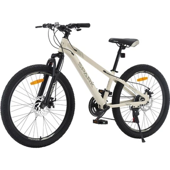 Гірський підлітковий велосипед Spark FLEX 24", алюмінієва рама 12", 21 швидкість, дискові гальма, молочний