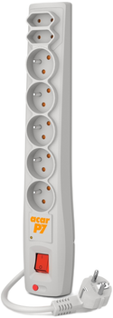 Listwa przeciwprzepięciowa Acar P7 7 gniazd 5 m Grey (5904743180416)
