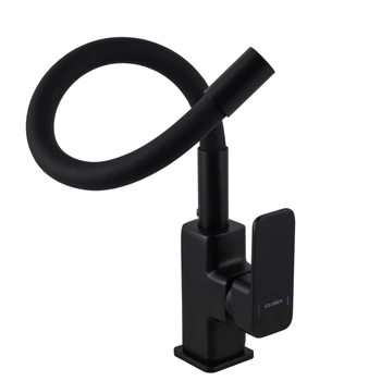 Смеситель для кухни Globus Lux Milano GLM-203LR-10-BB гибкий излив чёрный
