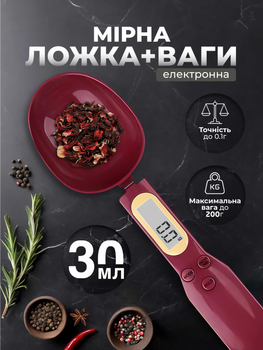 Електронна мірна ложка ваги кухонні ваги ложка з LCD екраном до 200 г Kayfovo ML - 2 Purple