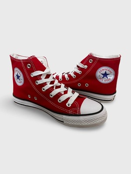 Женские кеды высокие с вышивкой Converse красные 38