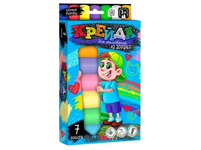 Крейда для малювання на асфальті кольорова велика 7 штук DANKO TOYS MEL-01-05U для дітей та дорослих 3+